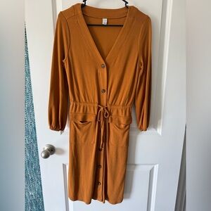Old Navy mustard Long Sleeve knee length Dress